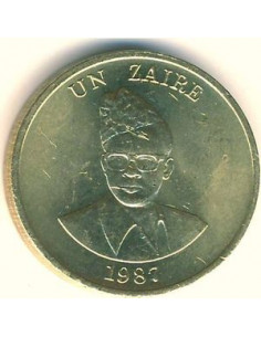 Awers monety Zair 1 Zaire 1987