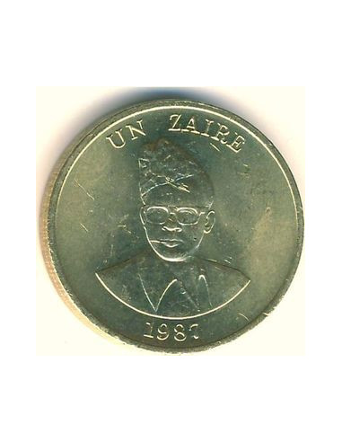Awers monety Zair 1 Zaire 1987
