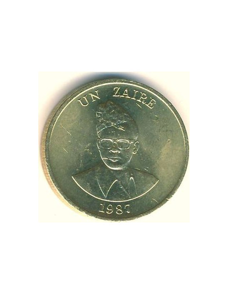 Awers monety Zair 1 Zaire 1987