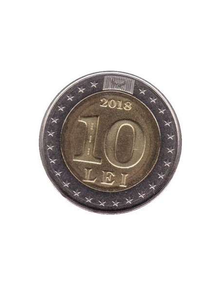 Awers monety Mołdawia 10 Lejów 2018 25lecie waluty krajowe