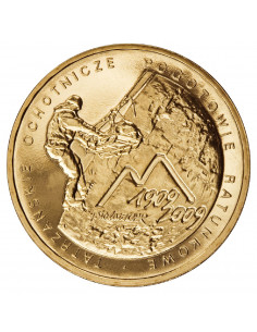 Awers monety 2 zł 2009 100. rocznica powstania TOPR