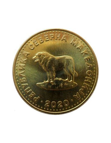 Awers monety 1 Dinar Republika Macedonia Północna