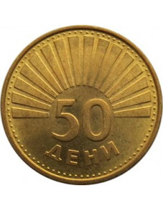 Awers monety Macedonia Północna 50 Deni 1993 2