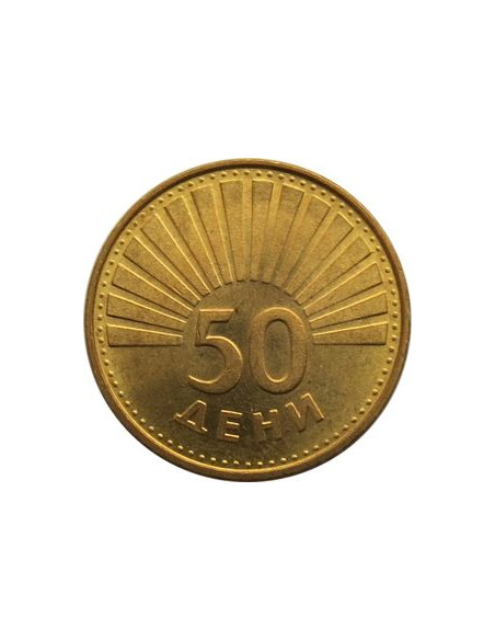 Rewers monety Macedonia Północna 50 Deni 1993