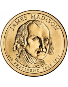 Awers monety USA 1 Dolar 2007 4 Prezydent USA James Madison 18091817