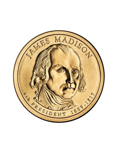 Awers monety 1 Dolar 2007 4 Prezydent USA James Madison 18091817