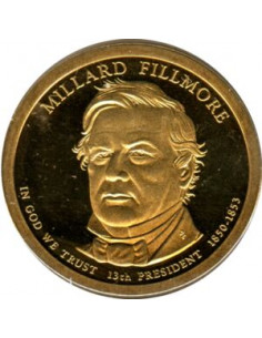 Awers monety USA 1 Dolar 2010 13 Prezydent USA Millard Fillmore 18501853
