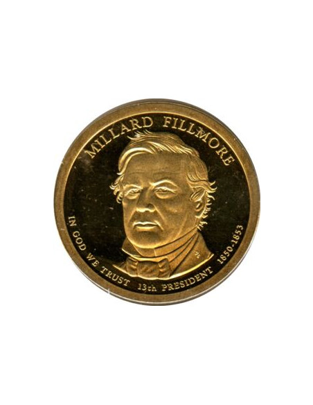 Awers monety USA 1 Dolar 2010 13 Prezydent USA Millard Fillmore 18501853