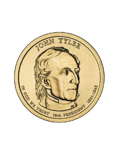 Awers monety 1 Dolar 2009 10 Prezydent USA John Tyler 18411845
