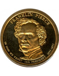 Awers monety USA 1 Dolar 2010 14 Prezydent USA Franklin Pierce 18531857