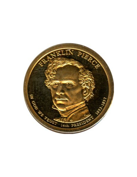 Awers monety USA 1 Dolar 2010 14 Prezydent USA Franklin Pierce 18531857