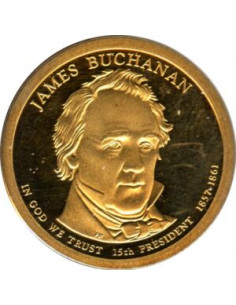Awers monety USA 1 Dolar 2010 15 Prezydent USA James Buchanan 18571861 