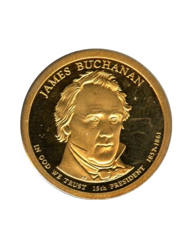 Awers monety 1 Dolar 2010 15 Prezydent USA James Buchanan 18571861 