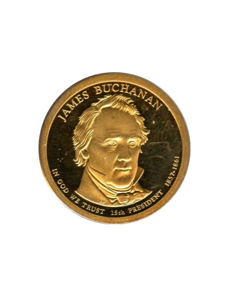 Awers monety USA 1 Dolar 2010 15 Prezydent USA James Buchanan 18571861 