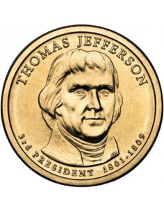 Awers monety USA 1 Dolar 2007 3 prezydent Thomas Jefferson 18011809