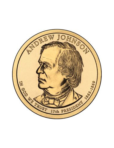 Awers monety USA 1 Dolar 201117 Prezydent Andrew Johnson 18651869