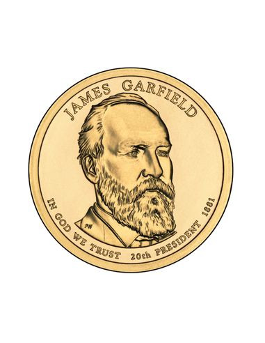 Awers monety 1 Dolar 2011 20 Prezydent James Garfield 1881