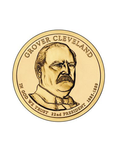 Awers monety USA 1 Dolar 2012 22 Prezydent Grover Cleveland 18851889
