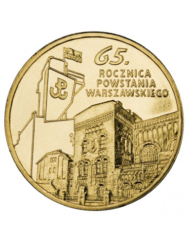 Awers monety 2 zł 2009  65. rocznica Powstania Warszawskiego – poeci warszawscy: Krzysztof Kamil Baczyński i Tadeusz Gajcy