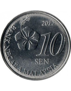 Awers monety Malezja 10 Sen 2012 2