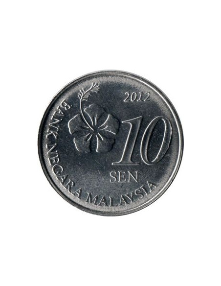 Rewers monety Malezja 10 Sen 2012