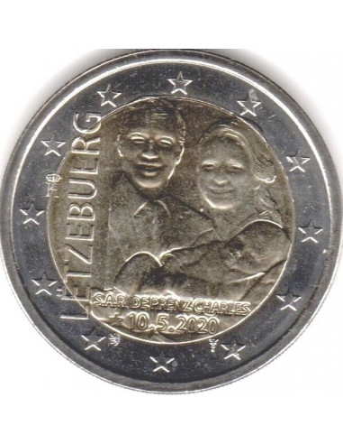 Awers monety Luksemburg 2 euro 2020 Narodziny Księcia Karola