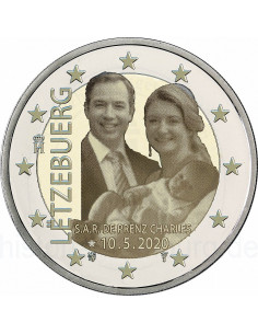 Awers monety Luksemburg 2 euro 2020 Narodziny Księcia Karola 2