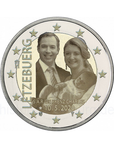 Awers monety Luksemburg 2 euro 2020 Narodziny Księcia Karola