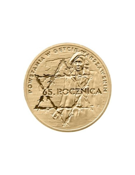 Awers monety 2 zł 2008 65. rocznica powstania w getcie warszawskim