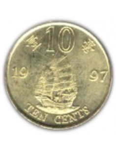 Awers monety Hongkong 10 Centów 1997 2