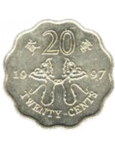 Awers monety Hongkong 20 Centów 1997 2