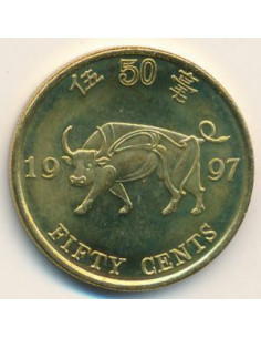 Awers monety Hongkong 50 Centów 1997 2