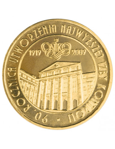 Awers monety 2 zł 2009 90. rocznica utworzenia Najwyższej Izby Kontroli