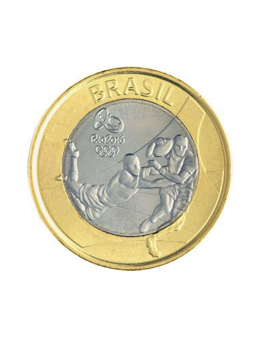 Awers monety 1Real 2015 XXXI Letnie Igrzyska Olimpijskie 2016 Rio Rugby