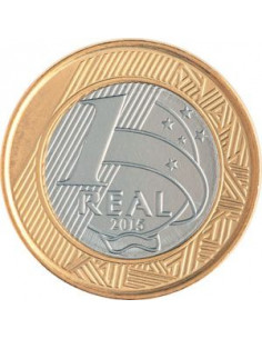 Awers monety Brazylia 1 Real 2015 XV Letnie Igrzyska Paraolimpijskie Rio de Janeiro 2016 piłka nożna 2