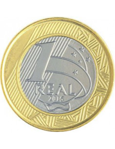 Awers monety Brazylia 1 Real 2015 XV Letnie Igrzyska Paraolimpijskie Rio de Janeiro 2016 siatkówka 2