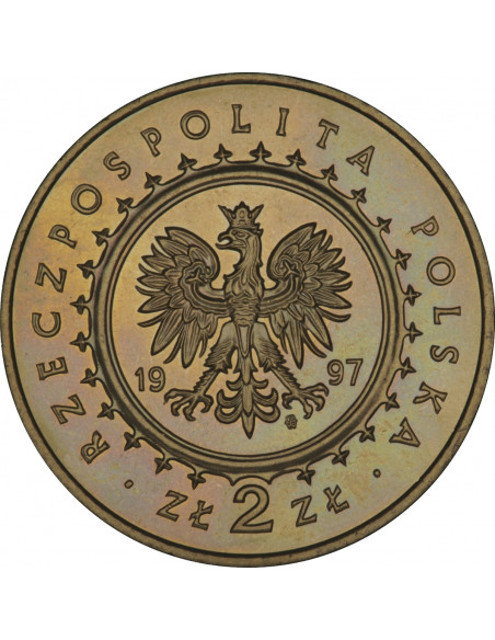 Rewers monety 2 zł 1997 Zamki i pałace w Polsce: Zamek w Pieskowej Skale