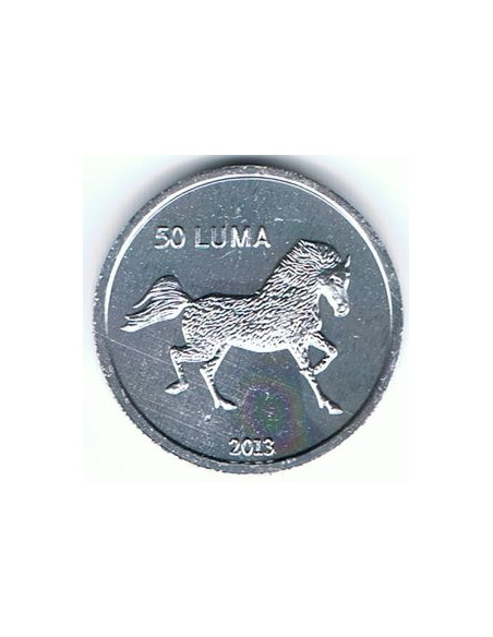 Rewers monety Republika Górskiego Karabachu 50 Luma 2013 Koń