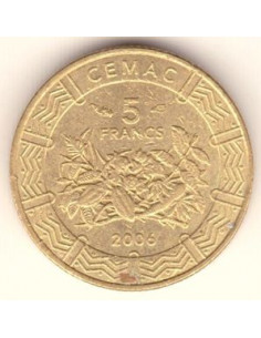 Awers monety BEAC 5 Franków CFA 2006