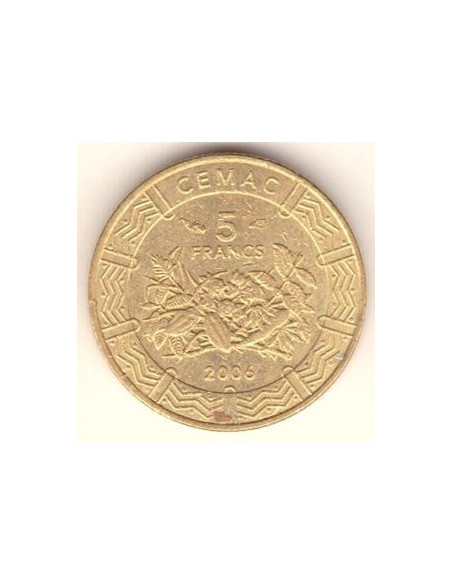 Awers monety BEAC 5 Franków CFA 2006