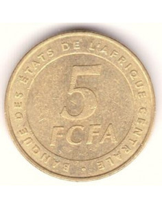 Awers monety BEAC 5 Franków CFA 2006 2