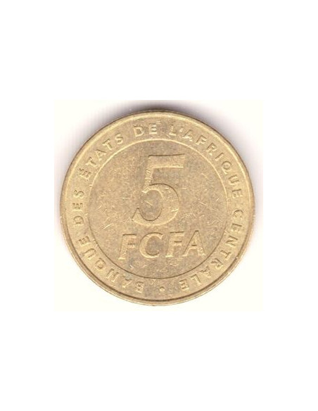 Rewers monety BEAC 5 Franków CFA 2006