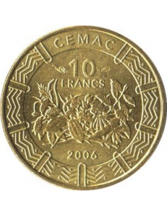 Awers monety BEAC 10 Franków CFA 2006