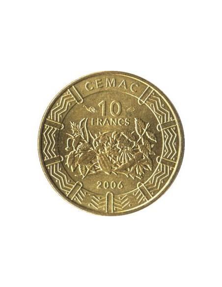Awers monety BEAC 10 Franków CFA 2006