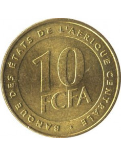 Awers monety BEAC 10 Franków CFA 2006 2