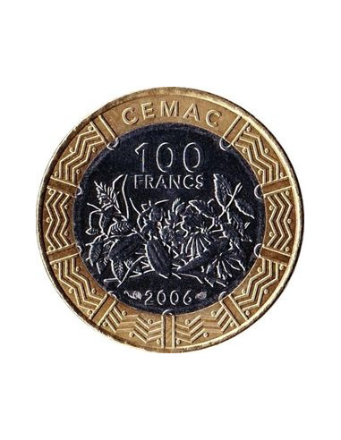 Awers monety BEAC 100 Franków CFA 2006