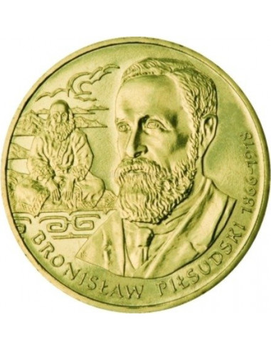 Awers monety 2 zł 2008 Polscy Podróżnicy i Badacze: Bronisław Piłsudski 18661918