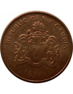 Awers monety Gambia 5 Butut 1998