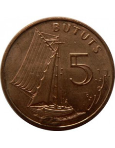 Awers monety Gambia 5 Butut 1998 2