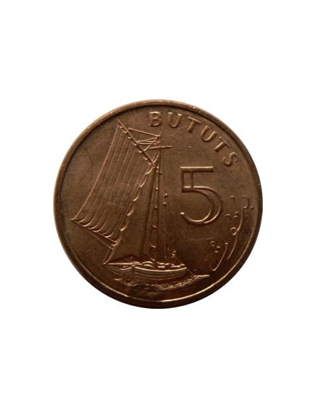 Rewers monety Gambia 5 Butut 1998